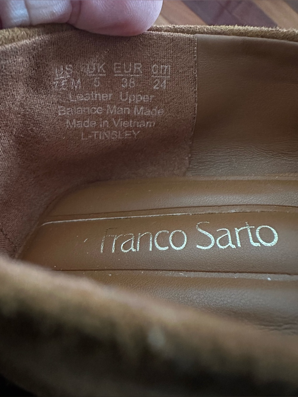 NEW Franco Sarto Tinsley Suede Mary Jane Flats Ballet Caramel Brown 7.5 - Picture 7 of 7